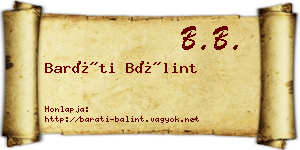 Baráti Bálint névjegykártya